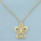 Vintage Butterfly Necklace In 14k Yellow Gold