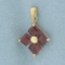 Garnet Pendant In 14k Yellow Gold