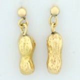 Peanut Dangle Earrings In 18k Yellow Gold