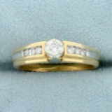 Vintage Diamond Engagement Ring In 14k Yellow Gold