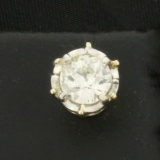 1ct Old European Diamond Single Stud Earring In 14k White Gold