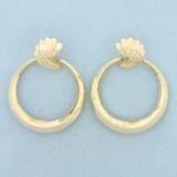 Seashell Hoop Earrings In 14k Yellow Gold