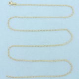 Italian 24 Inch Elongated Cable Link Chain Necklace In 18k Yellow Gold