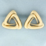 Triangle Knot Earrings In 10k Yellow Gold