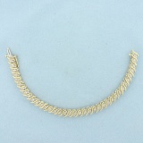 Diamond S-link Tennis Bracelet In 10k Yellow Gold