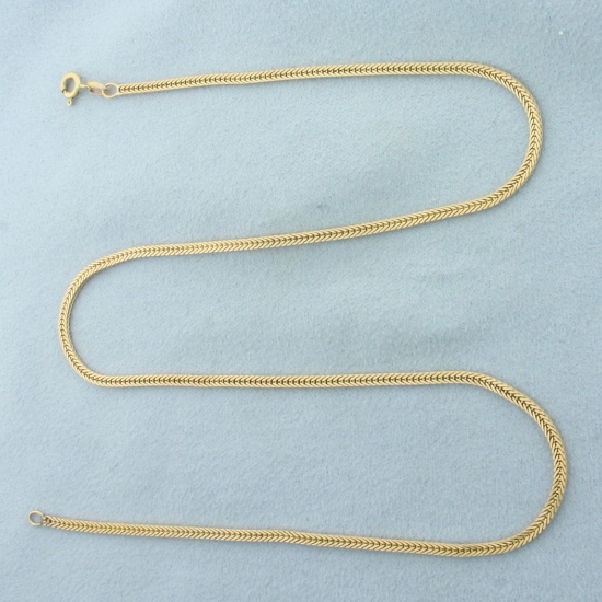 17 Inch Foxtail Link Chain Necklace In 14k Yellow Gold