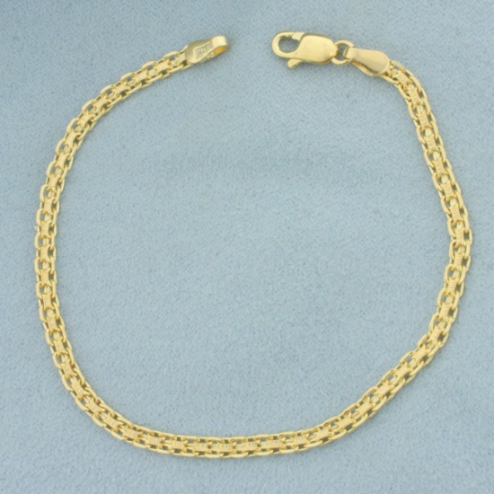 Italian Bismark Link Bracelet In 14k Yellow Gold