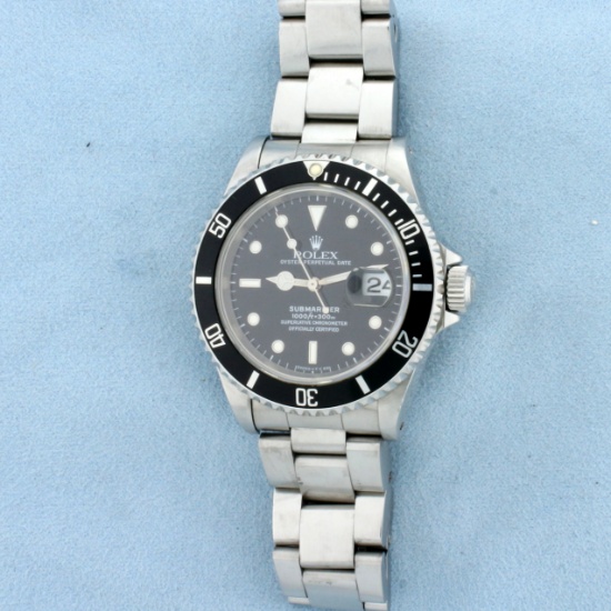 Rolex Submariner Watch In Stainless Steel Model 16610