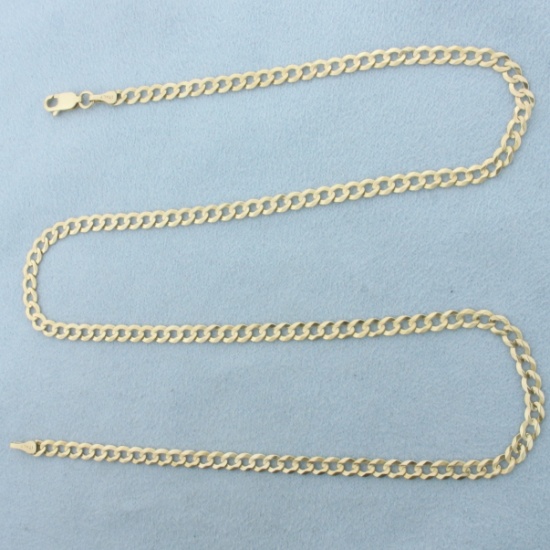 Italian 19 Inch Curb Link Chain Necklace In 10k Yellow Gold