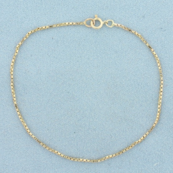 Box Link Bracelet In 14k Yellow Gold