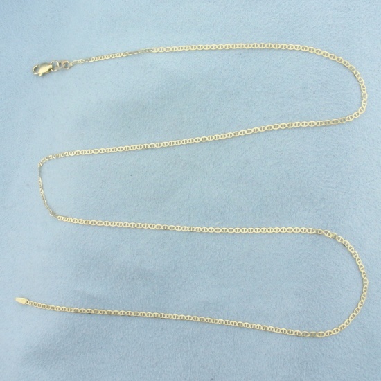18 Inch Anchor Mariner Link Chain Necklace In 14k Yellow Gold