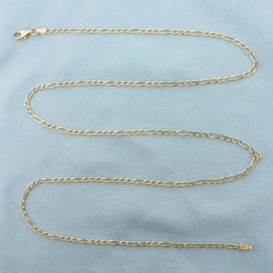 Italian Mens 26 Inch Figaro Link Chain Necklace In 14k Yellow Gold