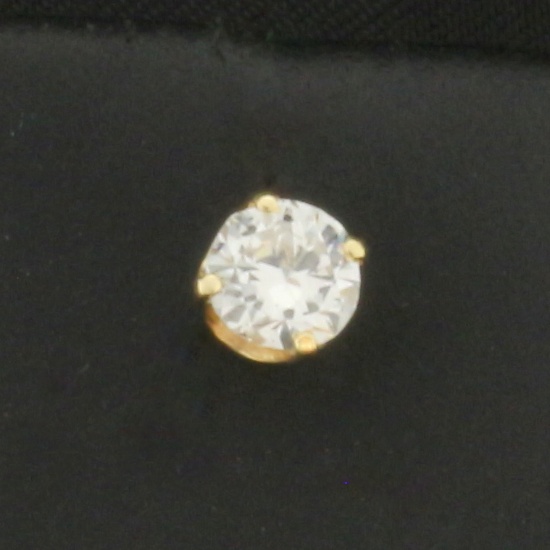 Single Diamond Stud Earring In 14k Yellow Gold