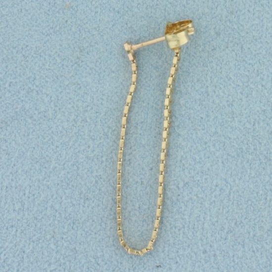 Single Front To Back Chain Hoop Earring In 14k Yellow Gold