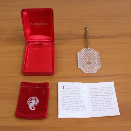 Waterford Crystal 1992 Twelve Days Of Christmas Ornament