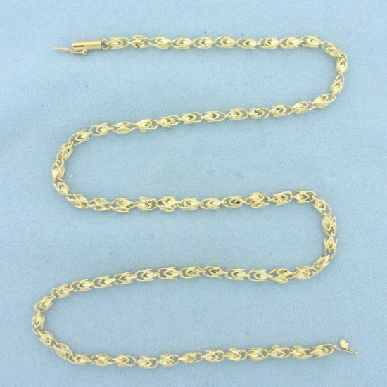 20 Inch Turkish Link Chain Necklace In 14k Yellow Gold