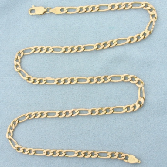 Italian 19 Inch Figaro Link Chain Necklace In 10k Yellow Gold