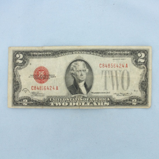 1928 $2 Red Note Bill