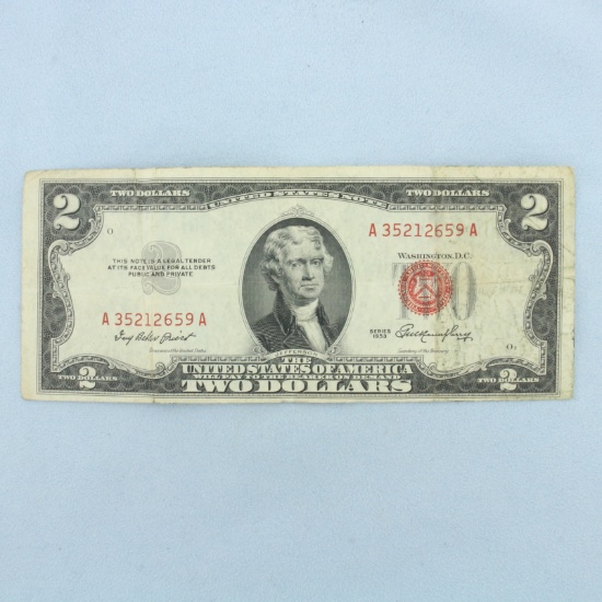 1953 $2 Red Note Bill