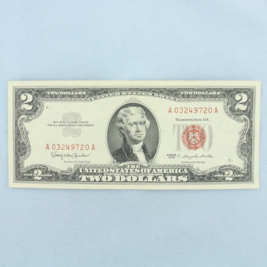 1963 $2 Red Note Crisp Uncirculated Bill
