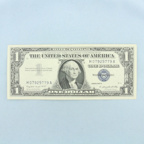 $1 Uncirculated Silver Certificate Blue Seal Bill