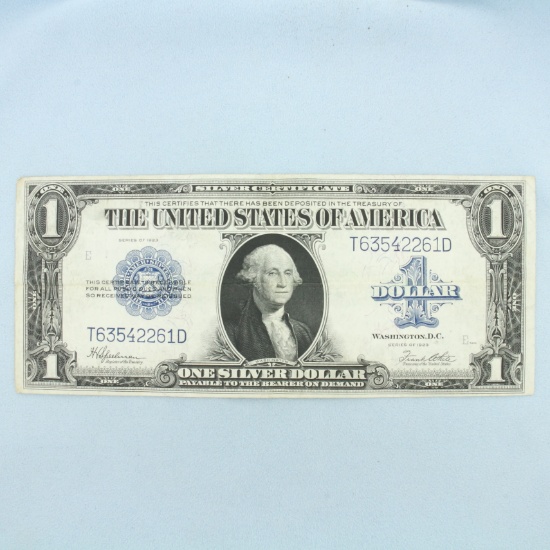 1923 $1 Silver Certificate Blue Note Bill Funnyback