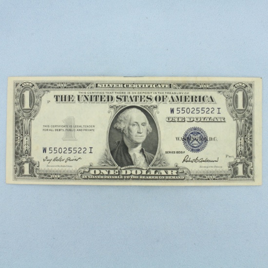 1935 Or 1957 $1 Uncirculated Silver Certificate Blue Seal Bill
