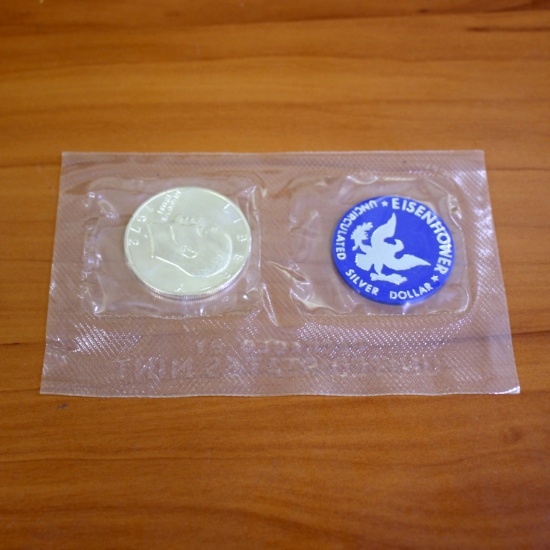 Uncirculated Eisenhower Silver Dollar Coin Ogp