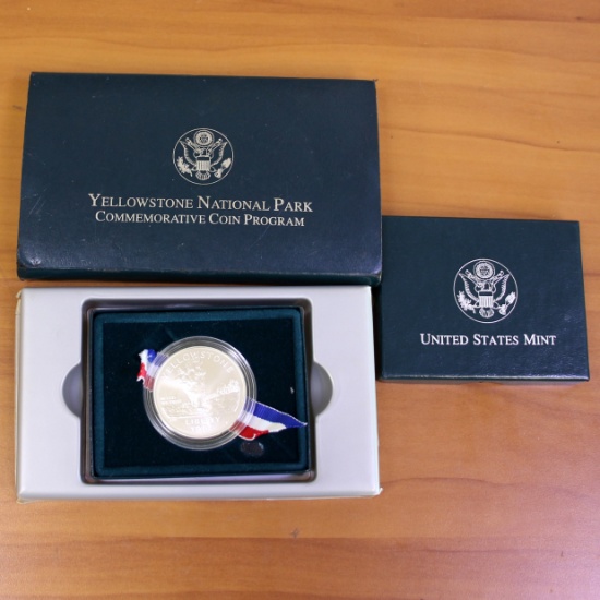 1991 U.S. Mint Yellowstone National Park Proof Silver Coin Ogp