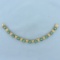 Vintage Emerald And Diamond Flower Design Bracelet In 14k Yellow Gold