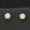 Diamond Stud Earrings In 14k Yellow Gold Screw Back Settings