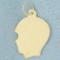 Engravable Boy Silhouette Charm In 1k Yellow Gold