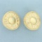 Large Button Medallion Earrings In 14k Yellow Gold