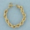 Single Rope Front To Back Hoop Earring In 14k Yellow Gold