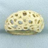 Art Deco Bombe Ring In 14k Yellow Gold