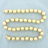 Italian 19 Inch Ball Bead Necklace In 14k Yellow Gold