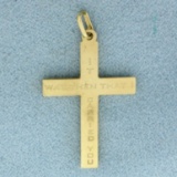 Italian It Was Then That I Carried You Footprint Cross Pendant Or Charm In 10k Yellow Gold