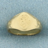 Antique Engraved Baby Ring In 14k Yellow Gold