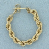 Single Rope Front To Back Hoop Earring In 14k Yellow Gold