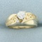 Vintage Old European Diamond Engagement Ring In 14k Yellow Gold