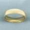 High Polish Half Dome Wedding Band Ring In 14k Yellow Gold
