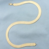 16 Inch Liquid Gold Wide Herringbone Necklace In 14k Yellow Gold
