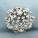 Diamond Starburst Ring In 14k White Gold