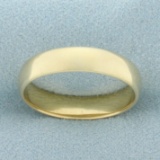 High Polish Half Dome Wedding Band Ring In 14k Yellow Gold
