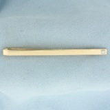 Vintage Diamond Tie Bar Clip In 14k Yellow Gold