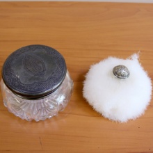Antique Dresser Powder Jar In Sterling Silver