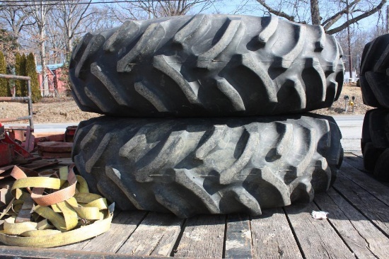 Pair of 18.4 X 38 LS Multi Trac /Power Mark 8 ply tires on DB Rims