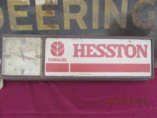 Hesston Lighted Sign & Clock