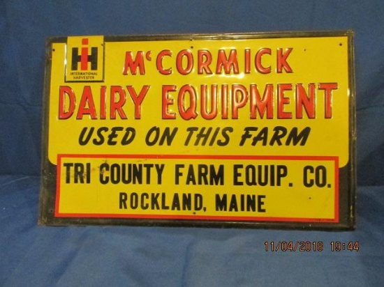 Dealer sign from Tri County Farm Equipment. Co. Rockland Maine