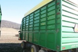 JD 716A silage box, on JD 1275 3 axle running gear tag # 2